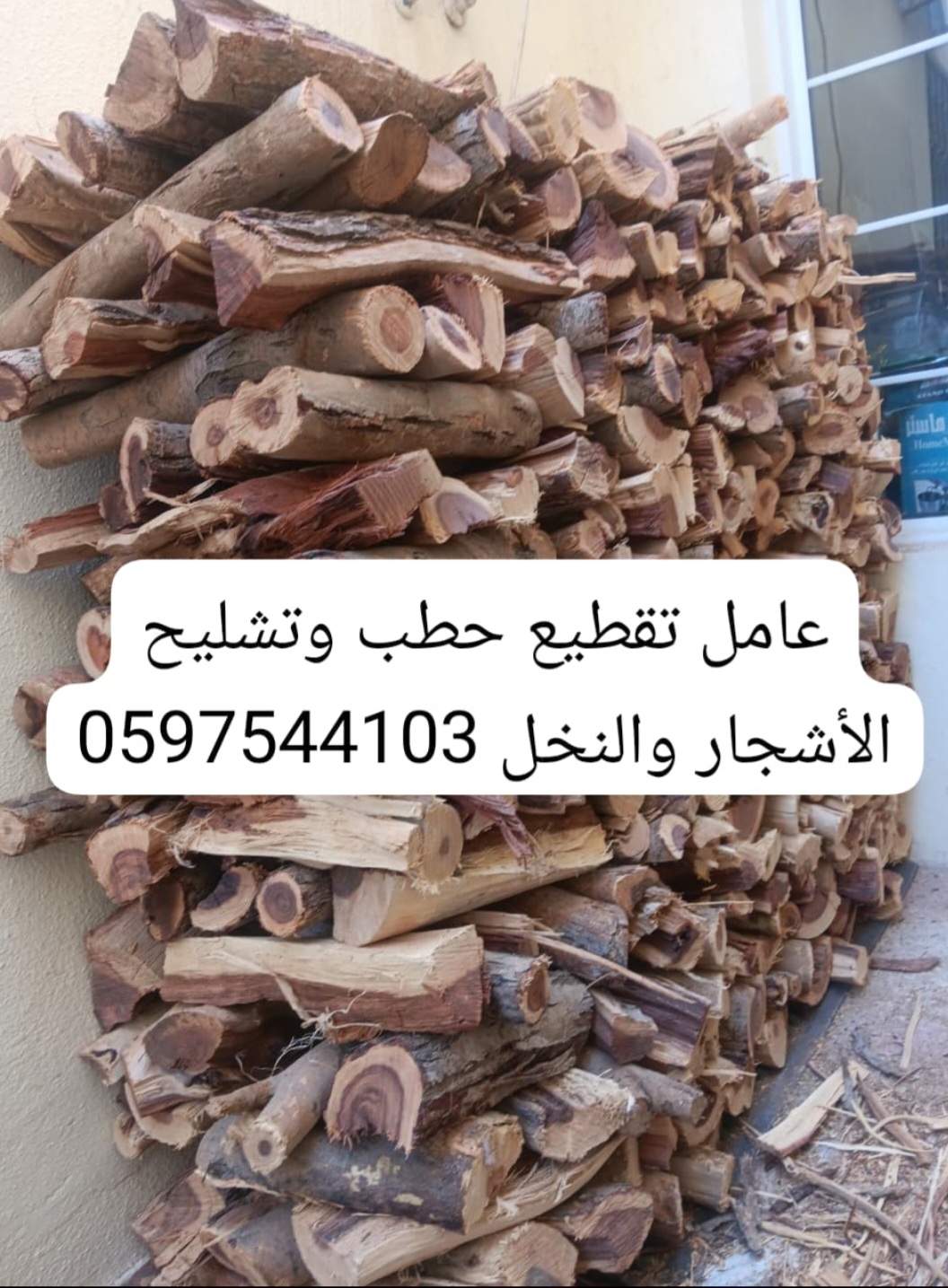 عامل تقطيع الحطب وتشليح الأشجار والنخل المنزل 